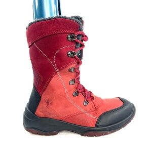 Santana Canada Topspeed Women Size 6 Red Suede Boot Wool Lined Waterproof